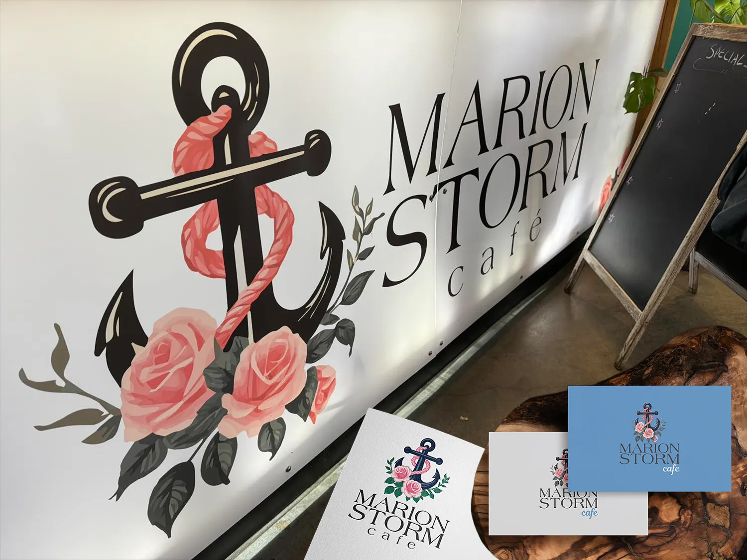 Marion Storm Cafe brand identity and website